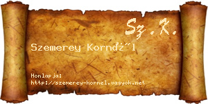 Szemerey Kornél névjegykártya