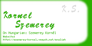 kornel szemerey business card